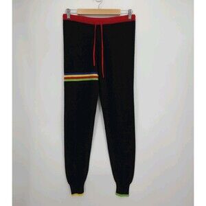 Madeleine Thompson Womens 100% Cashmere Joggers Pants Multi Navy Blue Size Small